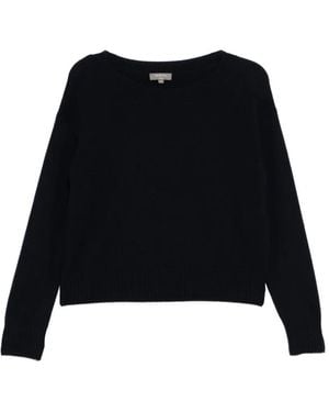 N.Peal Cashmere Boat Neck Crop Knitwear - Black