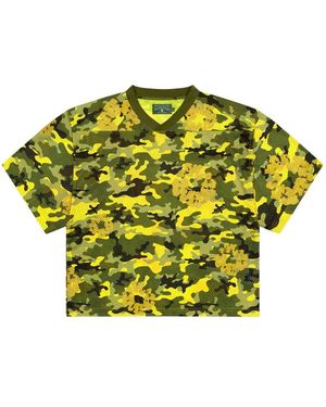 DENIM TEARS Camouflage Wreath Mesh T-Shirt - Yellow