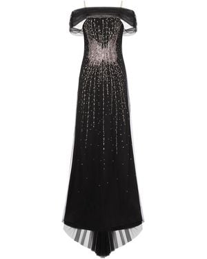 Alberta Ferretti Sequin Embellishment Train Dress - Black