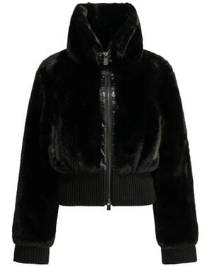 Pinko Faux Fur Bomber Jacket - Black