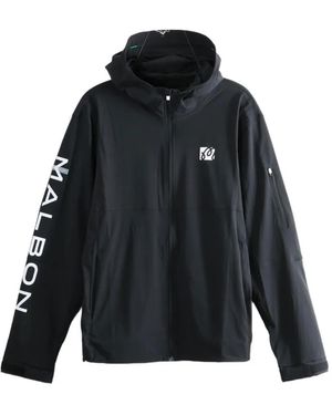 Malbon Golf Chaqueta Con Capucha Y Logo - Negro