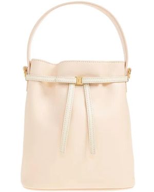 Ferragamo Bolso Bombonera De Piel Mini Con Lazo - Blanco