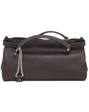 Orciani Small Virgo Grainy-Leather Tote Bag - Black