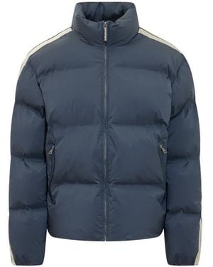 Palm Angels Logo-Print Side-Stripe Jacket - Blue