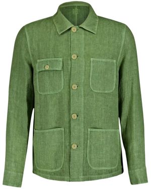 120% Lino Linnen Shirtjack - Groen