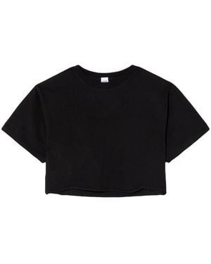 RE/DONE Cropped Short-Sleeved T-Shirt - Black