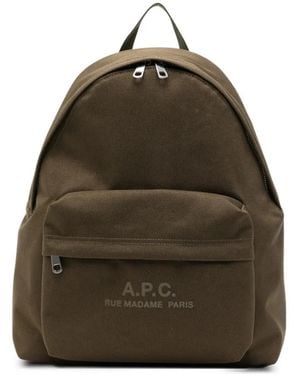 A.P.C. Logo-Print Backpack - Brown