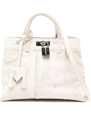 MEDEA Small Nina Leather Tote Bag - White