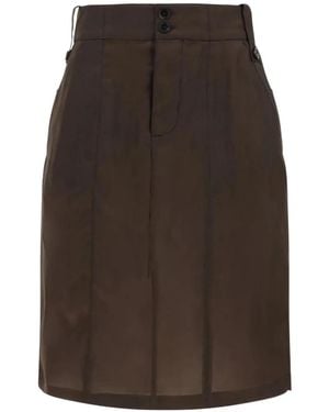Saint Laurent Transparent High-Waisted Skirt - Brown