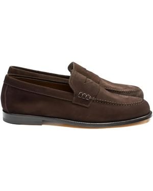 Doucal's Suede Penny Loafers - Brown