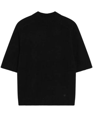 Loulou de Saison Saddle-Sleeve Cashmere Top - Black