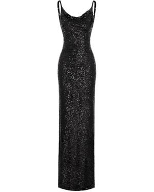 ROSERRY Margot Sequin-Embellished Open-Back Maxi Dress - Black