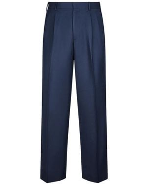 Cellar Door Pleated Straight-Leg Pants - Blue
