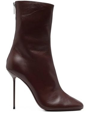 Paris Texas Lidia Leather Ankle Boots - Brown