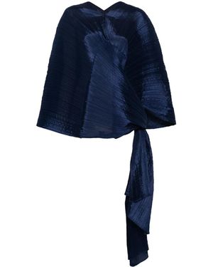 Pleats Please Issey Miyake Poncho Madame-T - Blu