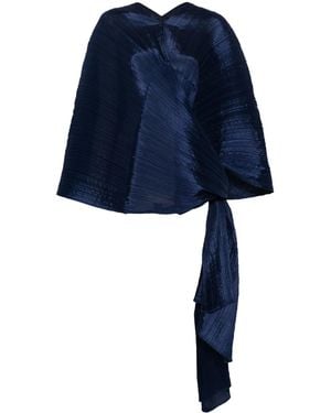 Pleats Please Issey Miyake Madame-T Poncho - Blue