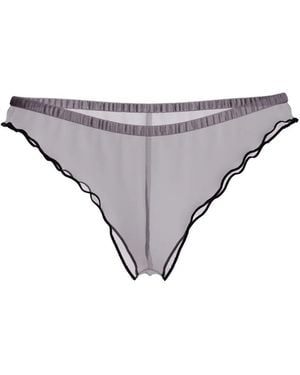 Maison Close La Parisienne Ruffled Tanga - Gray