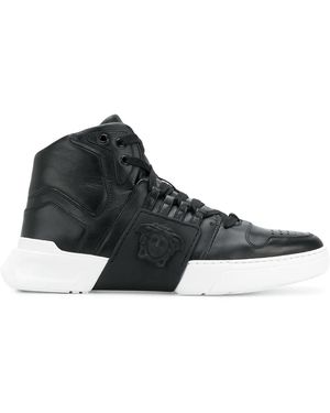 Versace Medusa Strap Hi-Top Trainers - Black