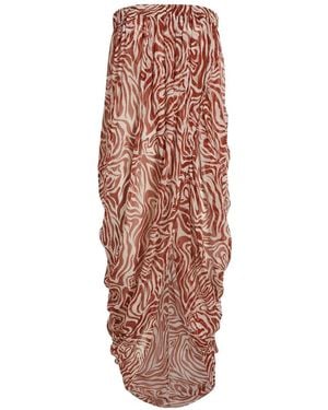 Cinq À Sept Zebra-Pattern Asymmetric Dress - White