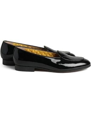 Fortela Hampton Abrasive Leather Slippers - Black