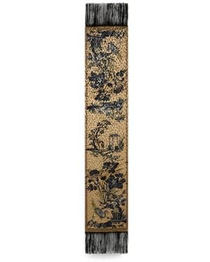 Etro Silk-Blend Velvet Scarf With Leopard Motif - White