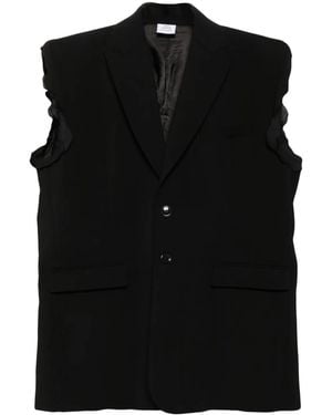Vetements Gilet Con Revers A Punta - Nero