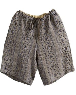 Uma Wang Pallor Patterned Drawstring Shorts - Grey