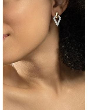 David Webb Diamond Geometric Earrings - Brown