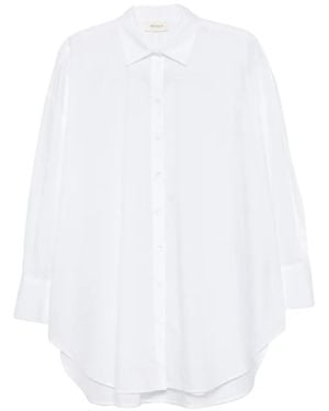ViCOLO Oversized Curved-Hem Shirt - White