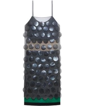 Marni Maxikleid Aus Blauem Perlmutt Mit Pailletten