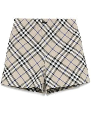 Burberry Bermudas Náuticas A Cuadros - Gris