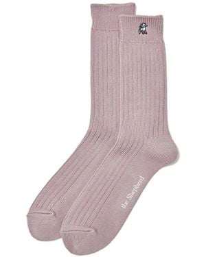 Undercover Ribbed-Knit Logo-Embroidered Socks - Pink