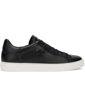 Roberto Cavalli Leather Trainers - Black