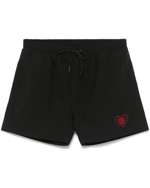 FAMILY FIRST Badeshorts Mit Logo-Stickerei - Schwarz