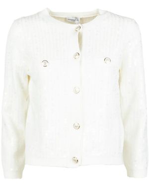 Marella Cárdigan con botones de lentejuelas - Blanco