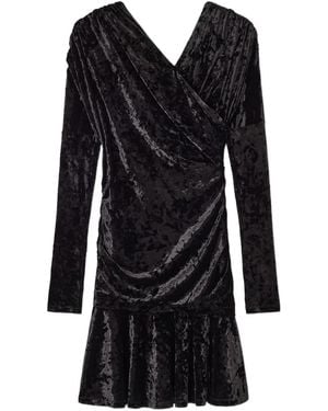 Ganni Mini Ruched Dress - Black