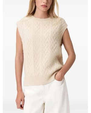 AllSaints Round-Neck Sleveless Vest - Natural