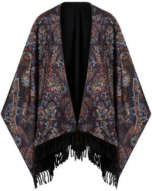 Etro Paisley Print Cape - Black