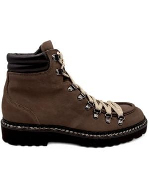 Doucal's Round-Toe Lace-Up Boots - Brown
