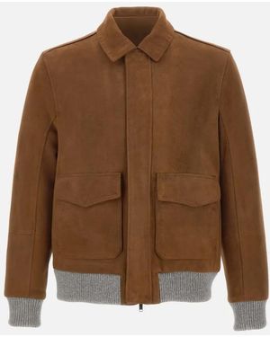 Volfagli David Buccio Suede Bomber Jacket - Brown
