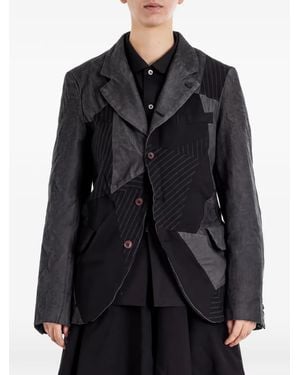 Comme des Garçons Patchwork Pinstriped Jacket - Black