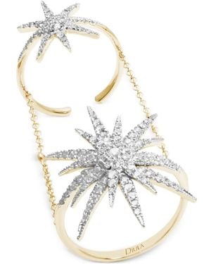 Djula Bague Soleil Sertie De Diamants - Métallisé