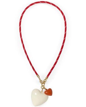 Roxanne Assoulin Happy Cord Heart-Pendant Necklace - Red