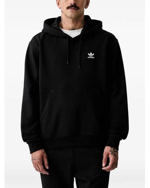 adidas Logo-Embroidered Hoodie - Black