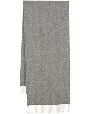 Kiton Herringbone Scarf - Grey