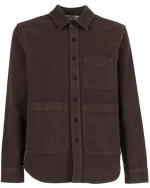 Aspesi Camisa de algodón con múltiples bolsillos - Marrón