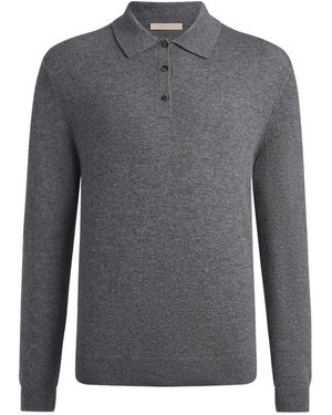 12 STOREEZ Buttoned Polo Top - Grey