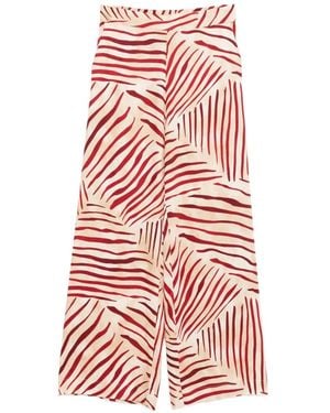 Clips Abstract-Print Palazzo Pants - White