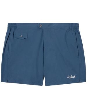 MC2 Saint Barth Capferrat Logo-Embroidered Shorts - Blue