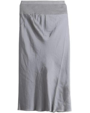 Rick Owens Knee Bias Ribbed-Waistband Midi Midi Skirt - Grey